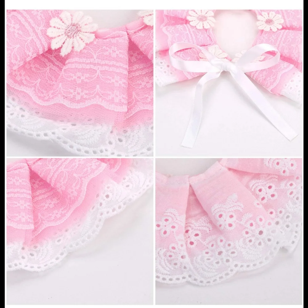 🎀Host Pick🎀 Cat or Small Dog Pink Ruffled Collar with Flowers New In Package